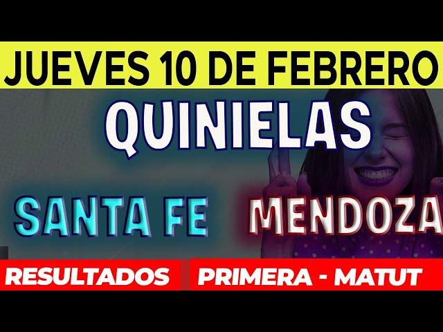 Quinielas Primera y matutina de Santa fé y Mendoza Jueves 10 de Febrero