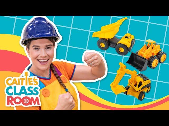 Construction Trucks! | Caitie's Classroom | Dump Trucks and Bulldozers for Kids