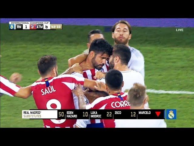 Diego Costa & Dani Carvajal crazy fight_R.Madrid vs A.Madrid 3-7_(27/07/2019)_HD