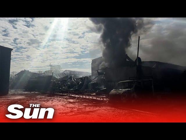 Russian strikes hit industrial area in Ukrainian city of Kharkiv