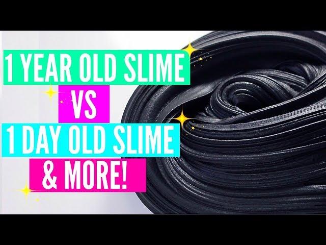 1 YEAR OLD SLIME VS 1 DAY OLD SLIME! Fixing 1 Year Old Slime! Fixing My First EVER Slime!