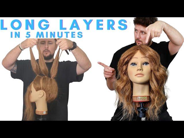 HOW TO CUT LONG LAYERS WITH BANGS IN 5 MINUTES