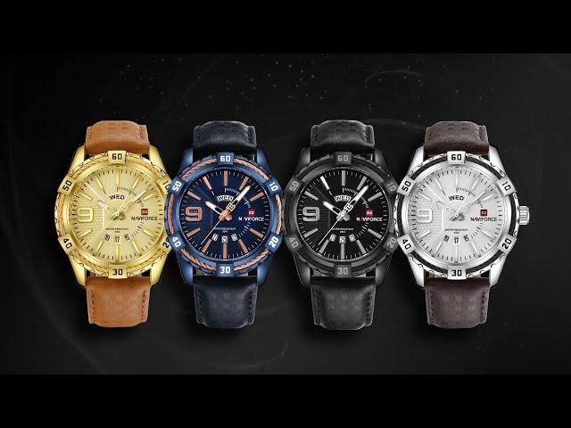 NAVIFORCE Top 10 Sales Calendar Multifunctional Seiko Movement Quartz Watch NF9117L Leather Strap