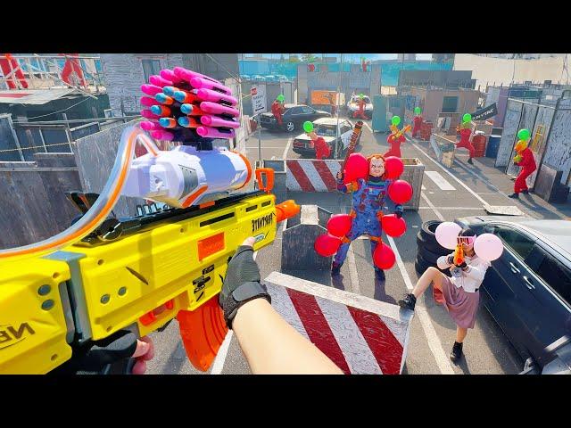 Nerf War | Amusement Park Battle 119(Nerf First Person Shooter)