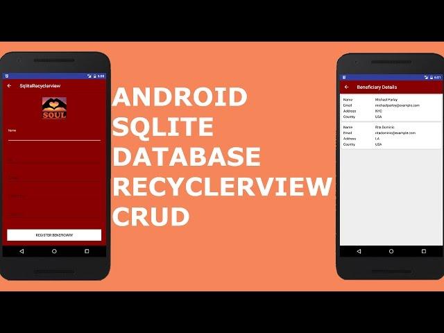 ANDROID SQLITE DATABASE RECYCLERVIEW CRUD(Create, Read, Update and Delete)