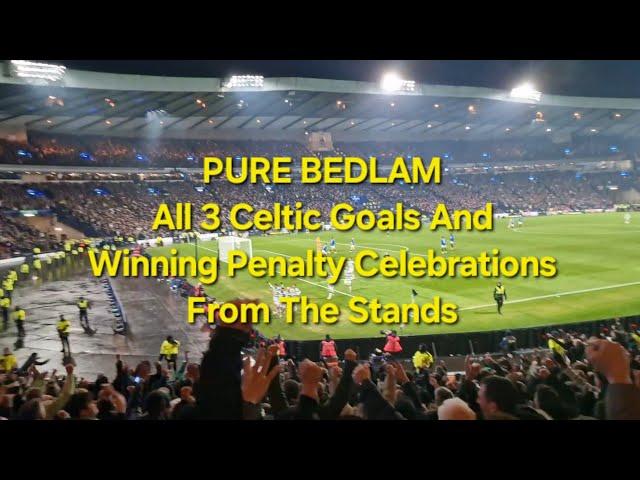 Pure Bedlam | All 3 Celtic Goals & Winning Penalty Celebrations | League Cup Final vs Rangers