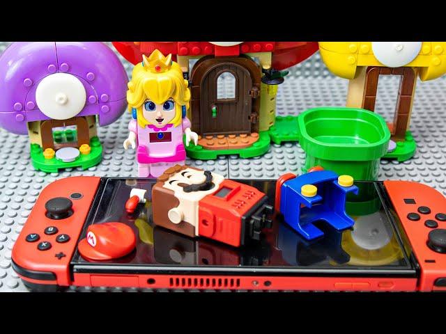 Lego Princess Peach enters the Nintendo Switch with Nabbit to defeat Bowser