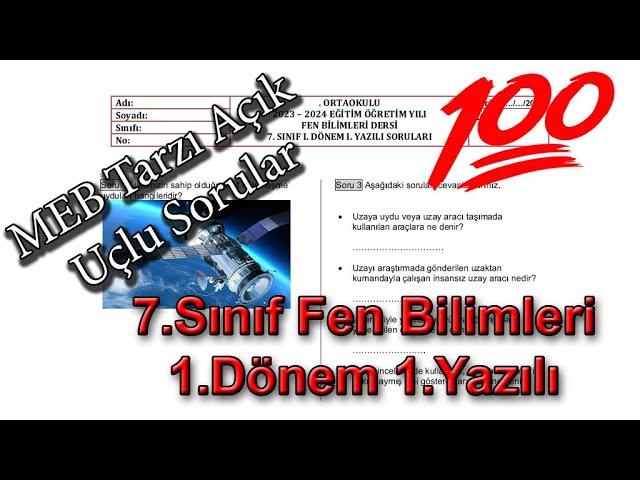 7.sınıf Fen 1.dönem 1.yazılı açık uçlu Sorular ve Cevapları