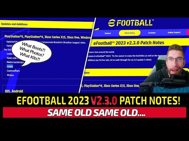 [TTB] EFOOTBALL 2023 V2.3.0 PATCH NOTES! - EVERYTHING THAT'S BEEN UPDATED & LACK OF COMMUNICATION! 