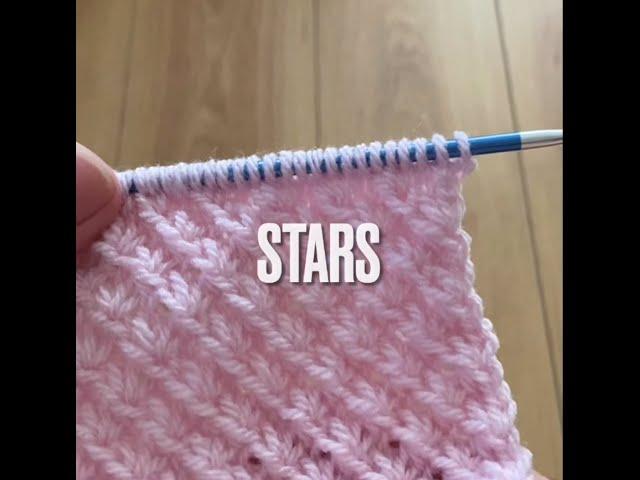 Beautiful knitting pattern, knitting stars for baby blanket, hand knitting
