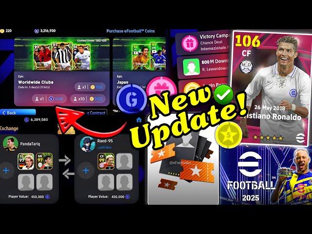 Free 2000 Coins, New Campaign  New Manager Packs, New Epic Players | eFootball 2025 Mobile