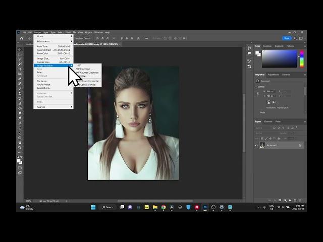 How to rotate an image in Photoshop 2023 