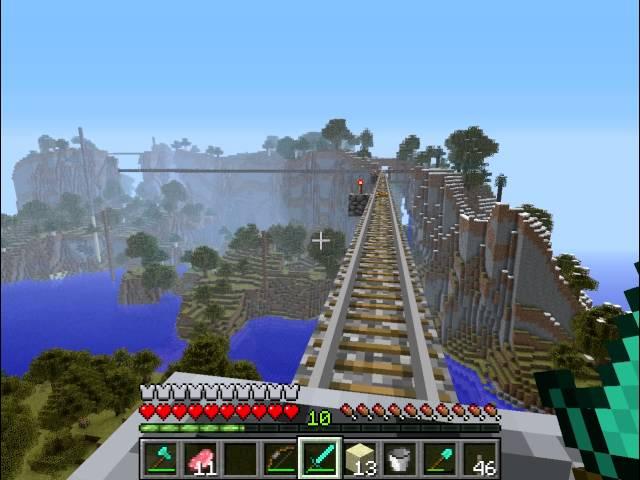 Minecraft Roller coaster / MineCart SURVIVAL MODE