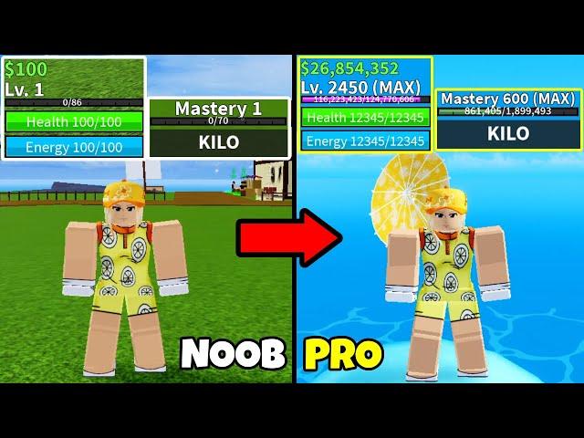 Beating Blox Fruits using Kilo! Lvl 0 to Max Lvl Noob to Pro in Blox Fruits!