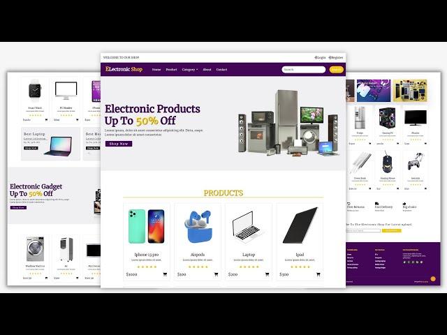 How To Make Responsive Electronic E-commerce Website Using HTML CSS & BOOTSTRAP 5