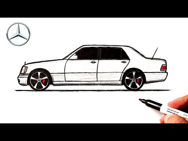 How to draw Mercedes Benz W140