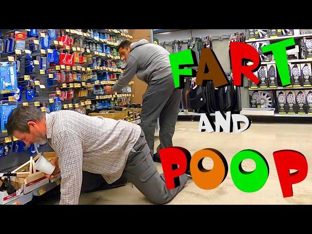 FARTING then POOPING on the FLOOR Again!!!  (FART PRANK)