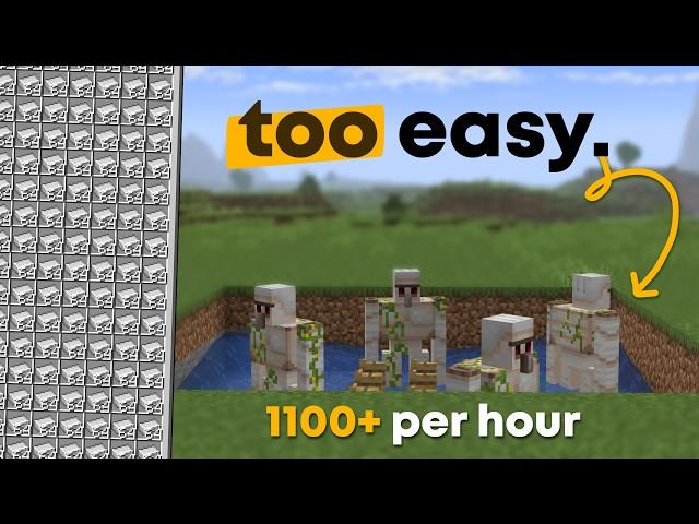 BEST Iron Farm in Minecraft - 17+ Stacks Per Hour - Full Tutorial