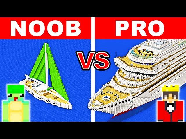 NOOB vs PRO: MODERN CRUISE SHIP House Build Challenge In Minecraft!