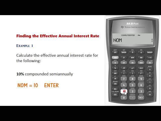 BA II Plus - Nominal & Effective Rate Conversions