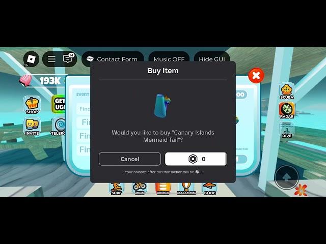 Snipping free ugc limited “Canary Islands Mermaid Tail” #2048