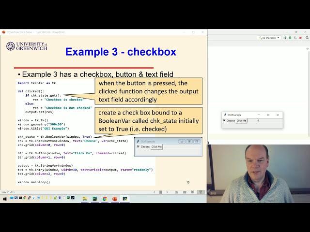 OO Python 05-4: GUIs - tkinter - checkboxes, radio buttons, comboboxes