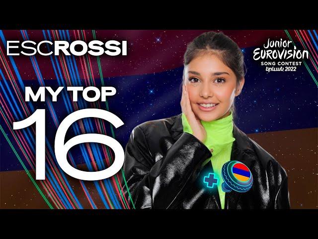 Junior Eurovision 2022: MY TOP 16 ALL SONGS