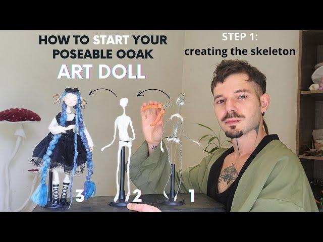 Starting your first poseable Art Doll: Learn how to make a wire armature | OOAK Doll making Tutorial