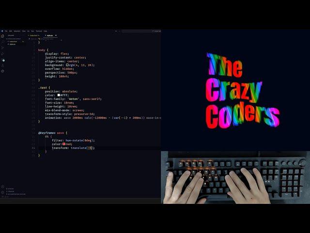 ASMR Programming - Ocean Text Effect With CSS - NO Talking