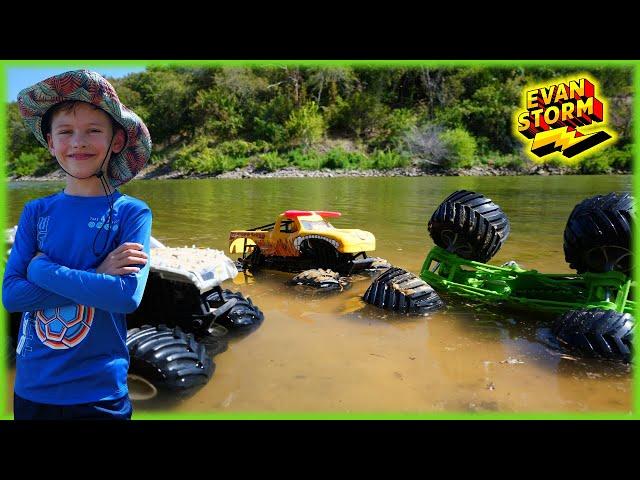 Monster Jam Color Reveal Mudder Trucks Hidden Inside A Mystery Beach Sand Castles