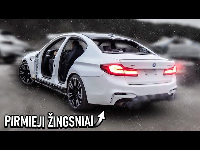 BMW M5 F90 Competition Pirmieji žingsniai po auto įvykio