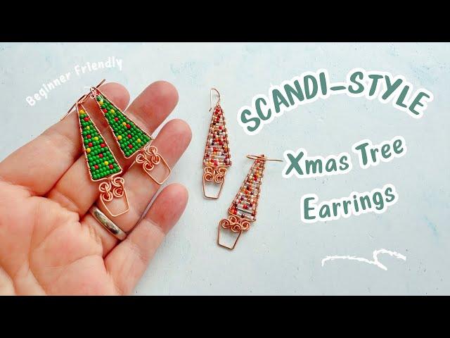 DIY Wire Wrap Christmas Tree Earrings - Fun & Easy Scandi Style