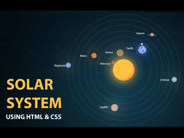 Solar System of Galaxy Animation Pure CSS and HTML | Solar System Animation CSS