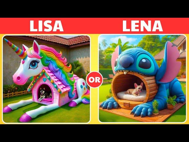 Lisa or Lena  | UNICORN vs STITCH | #lisa #lena #lisaorlena #lisaandlena #viral #lisa #lena#101