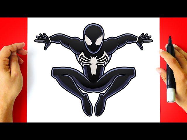 How to DRAW SPIDER-MAN - Symbiote Suit - Marvel's Spider-Man 2 PS5