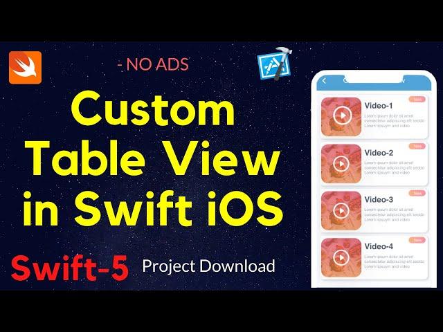 Swift 5: UITableView with Custom Cell in Swift iOS