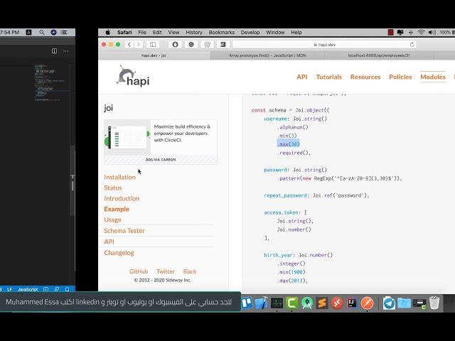 19  Node  js Developer  | Middleware   validating inputs using Joi