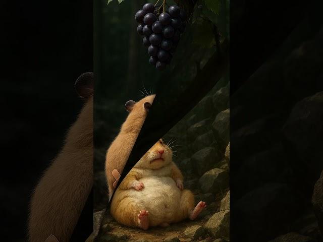 Hamster's Land Story Book: The Hungry Hamster and the Grapes　#ai #cute  #hamsters