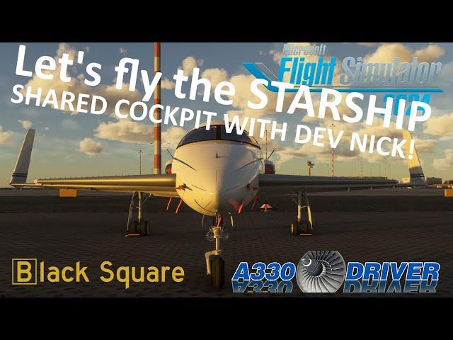 SHARED COCKPIT in the Black Square STARSHIP! With Developer Nick! | Two Real Pilots flying flightsim
