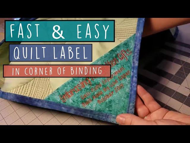 Quilt Label Idea - Fast and EASY - Triangle Quilt Label Sewn Into Binding