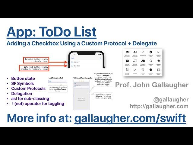 Ch  5 11 - Adding Checkmarks  via Custom Table View Cells + Protocols