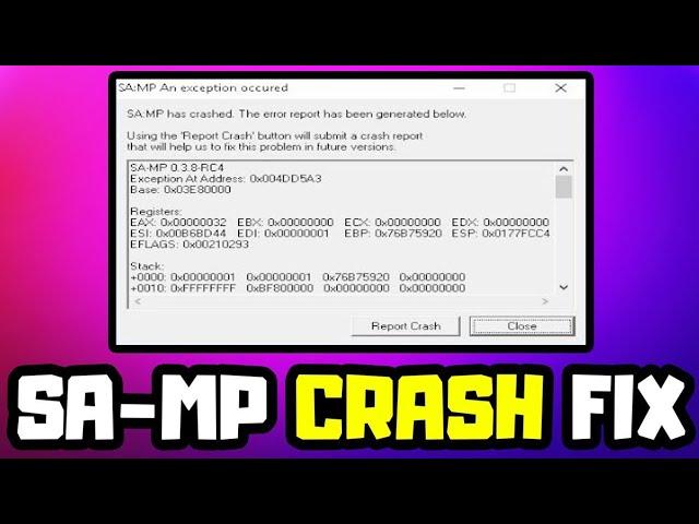 SA:MP - The Method To Fix Crash | SAMP Crash Fix !!