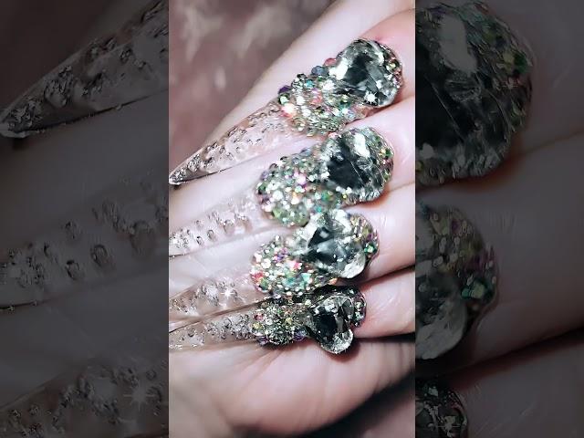 Temu Bling Handmade Glam Luxury Sparkle Nails #temu #temunails #temufinds #pressonnails