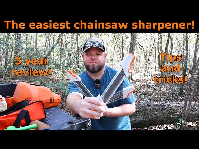 Easiest to use chainsaw sharpener! 3 year update with tips and tricks! Stihl 2 in1 sharpener. #685