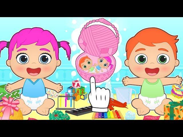 BABY ALEX AND LILY  Discover Surprises and Toys by Unboxing Easter Eggs | Cartoons for Kids