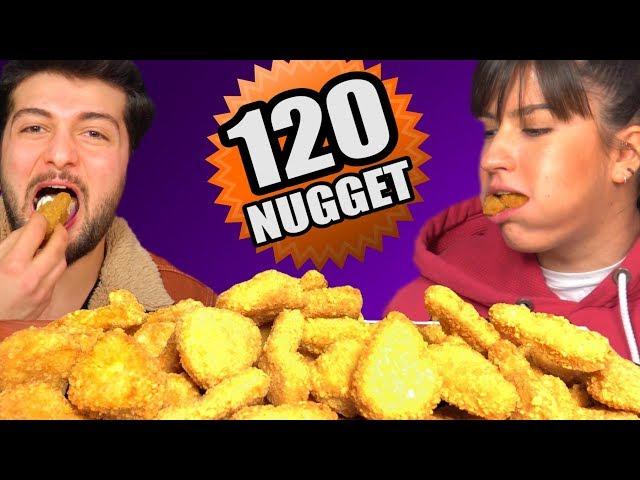 120 NUGGET KAPIŞMASI KIZLAR VS. ERKEKLER | Yeme Challenge