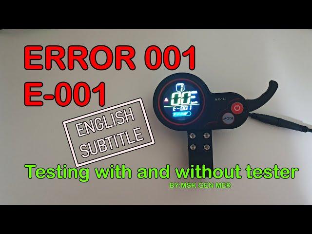 E-001 ELECTRIC SCOOTER ERROR 001 // ERROR CODES EXPLAINED // EBIKE ESCOOTER MOBER FIIDO DYU DUALTRON