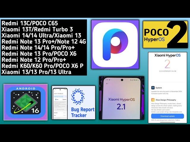 HyperOS 2.0 Dec Update/HyperOS 2.1 App's Update/Android 16 Features/POCO Launcher/2.0 Bugs Tracker