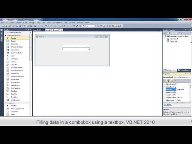 How to: Fill data in a combobox using a textbox, VB NET 2010