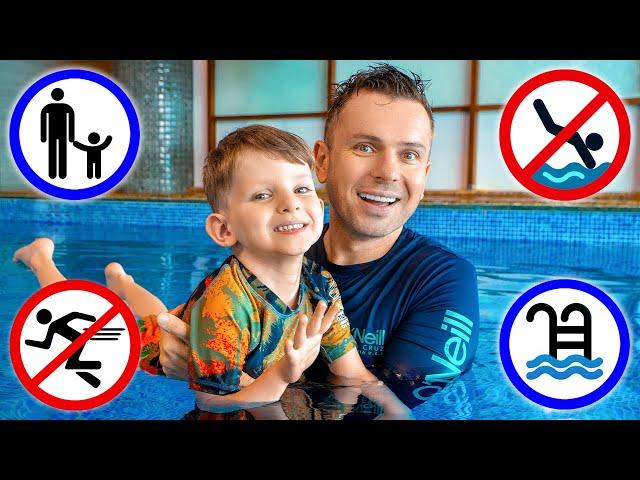 Dad Teaches Alex Safety Rules in the Pool!